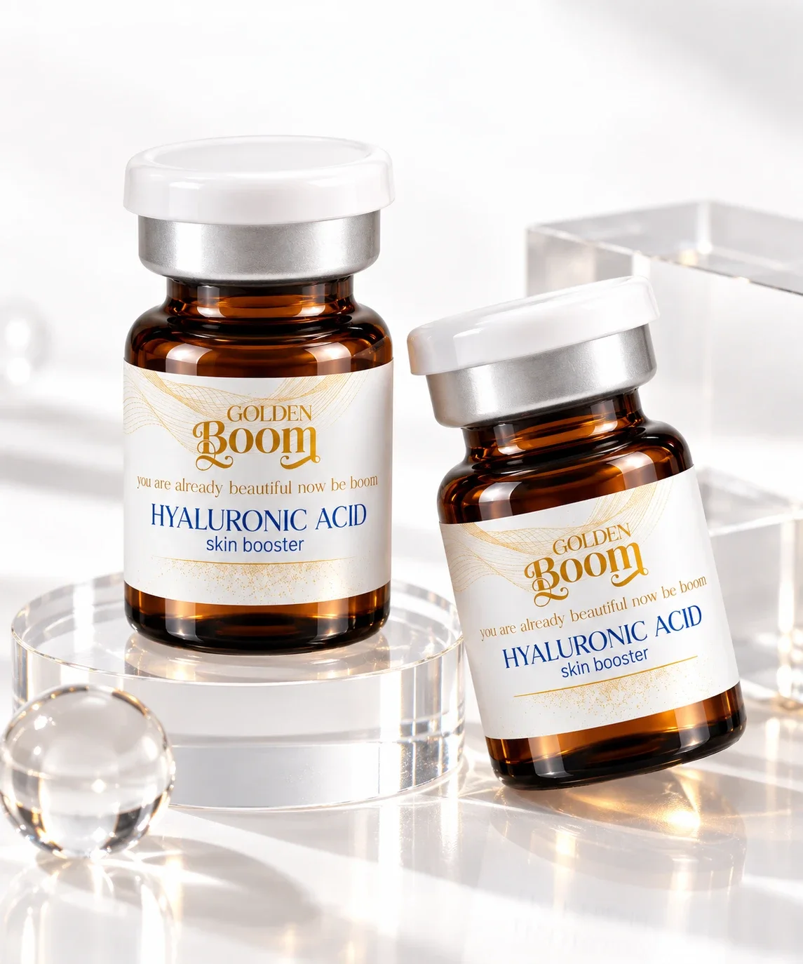 Golden Boom Hyaluronic Acid skin booster vials